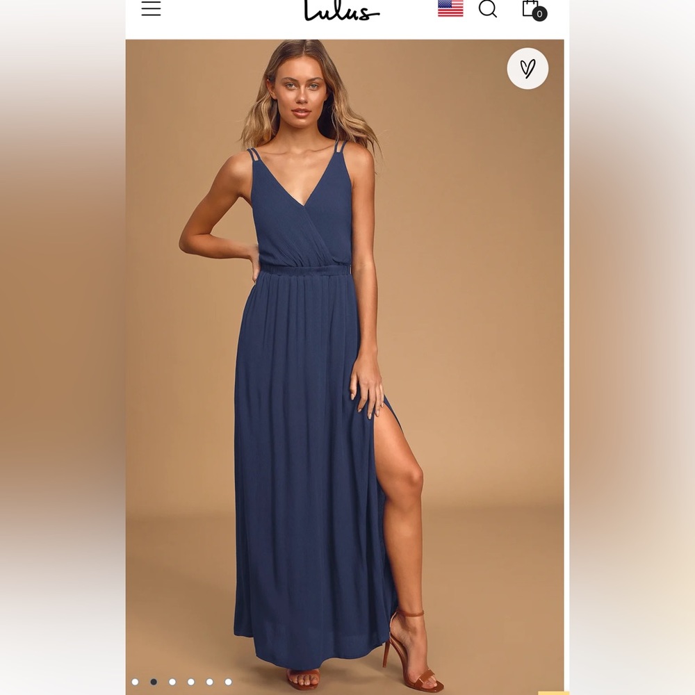 Lulus Lost in Paradise Navy Blue Maxi Dress